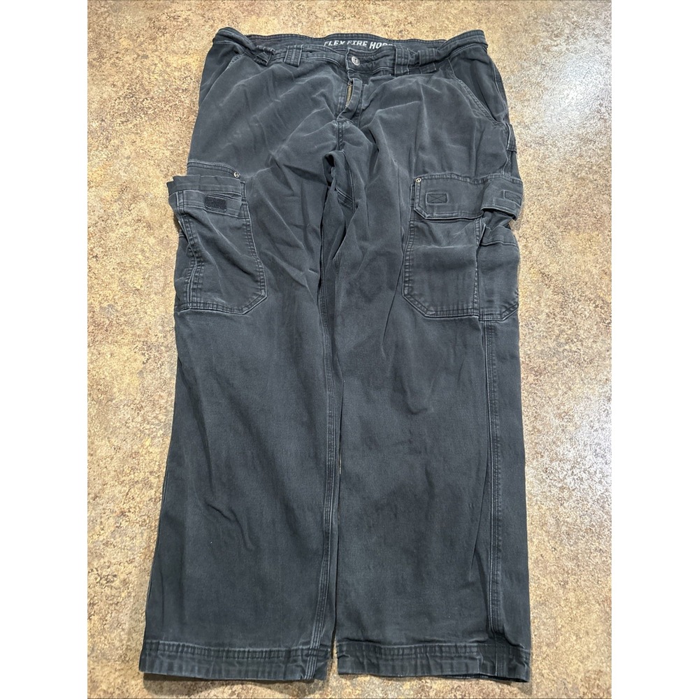 Duluth Trading Co Flex Fire Hose Cargo Pants Black 38x30 Workwear Mens